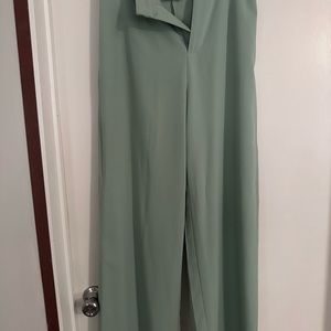 Wide Leg Green Pants